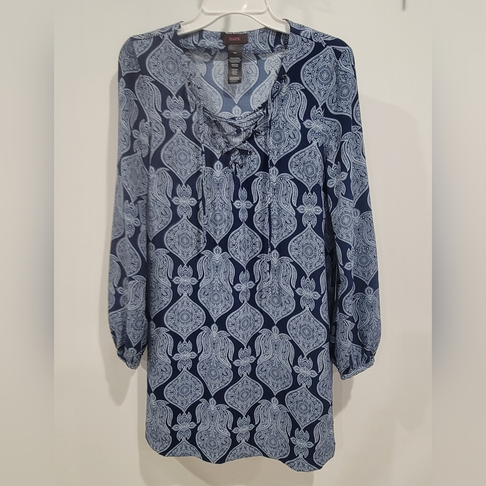 mark. Blue Long Sleeve Midi Dress / Size Medium - Picture 1 of 8